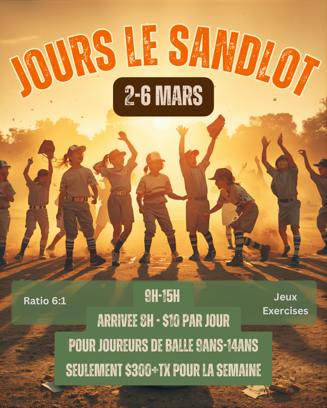 Le Sandlot Days SPRING BREAK CAMP 2026 (Mar 2-6)