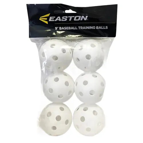 EASTON 9" PLASTIC TRAINING BALLS (6 PACK WHITE)