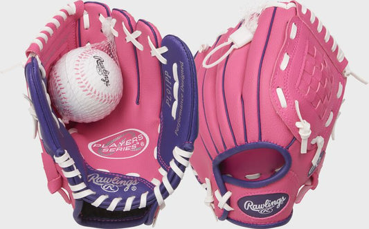 RAWLINGS "PLAYERS" SERIES BASEBALL GLOVE W/BALL YOUTH 9"