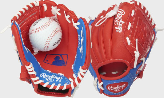 RAWLINGS "PLAYERS" SERIES BASEBALL GLOVE W/BALL YOUTH 9"
