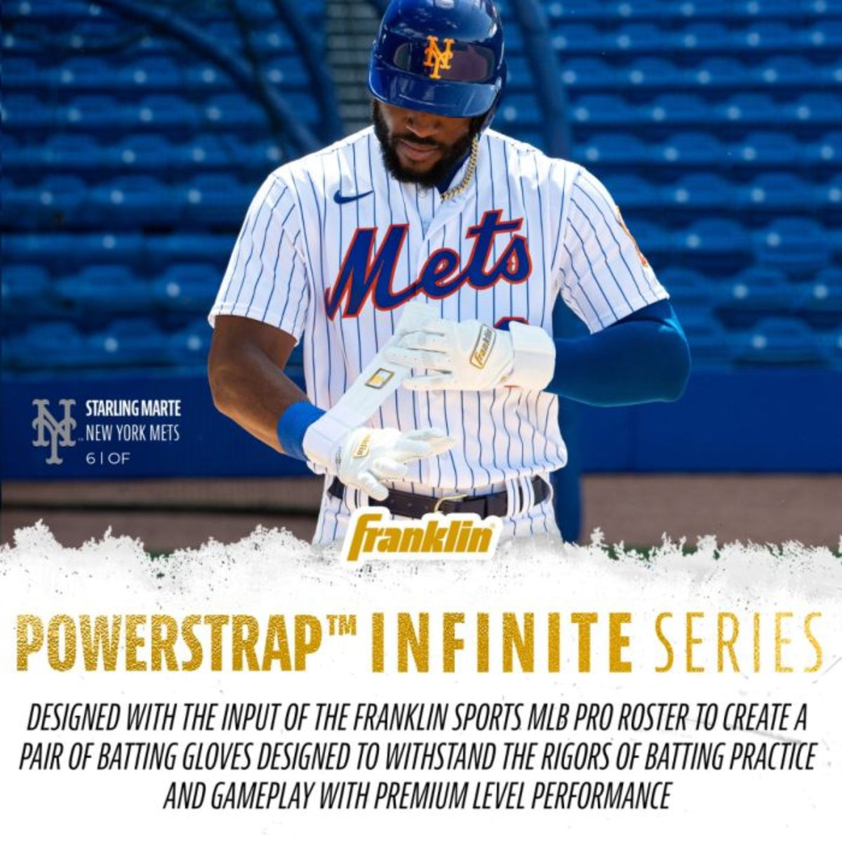 FRANKLIN POWERSTRAP INFINITE ADULT BATTING GLOVES