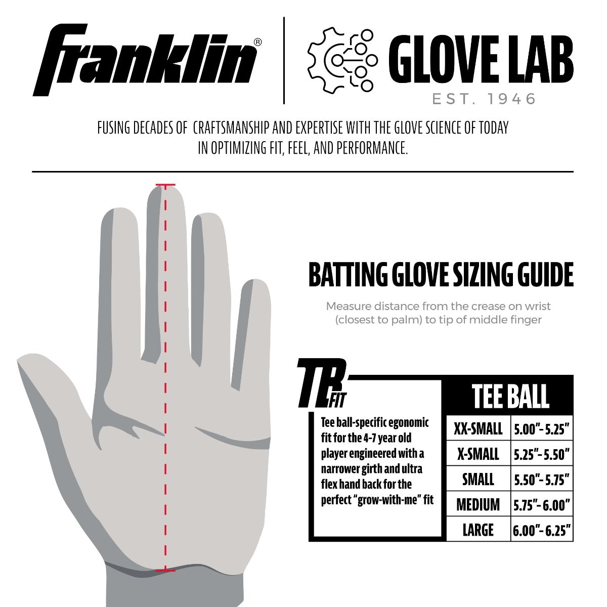 MLB Franklin Grow-to-Pro Tee Ball Batting Gloves