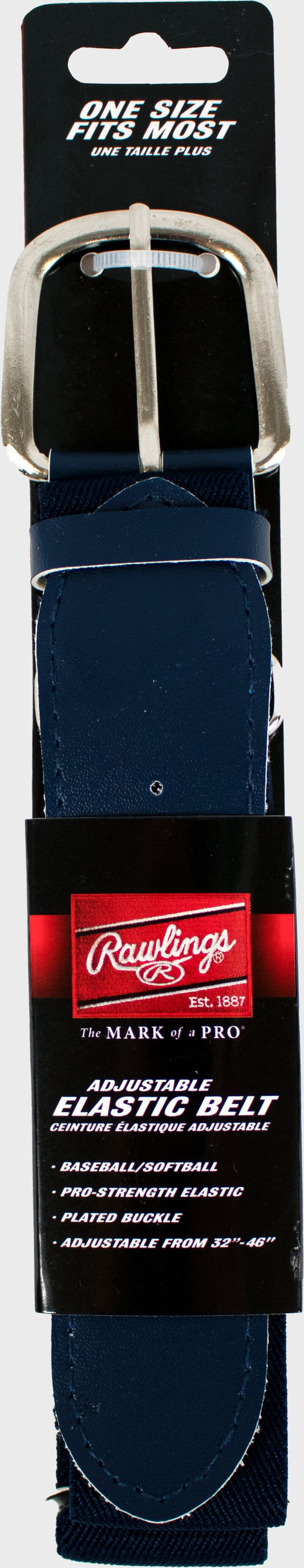 RAWLINGS ADULT BASEBALL BELT - Color:Navy