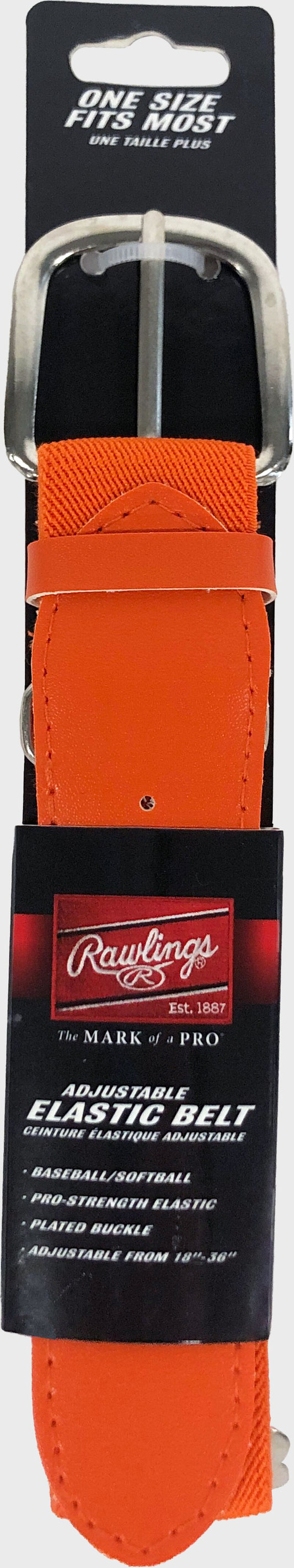 RAWLINGS ADULT BASEBALL BELT - Color:Orange