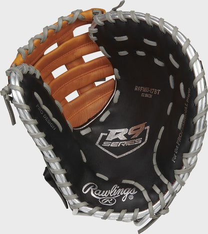 RAWLINGS R9 BASEBALL" CONTOUR SERIES FIRST BASE MITT BASEBALL GLOVE 12"