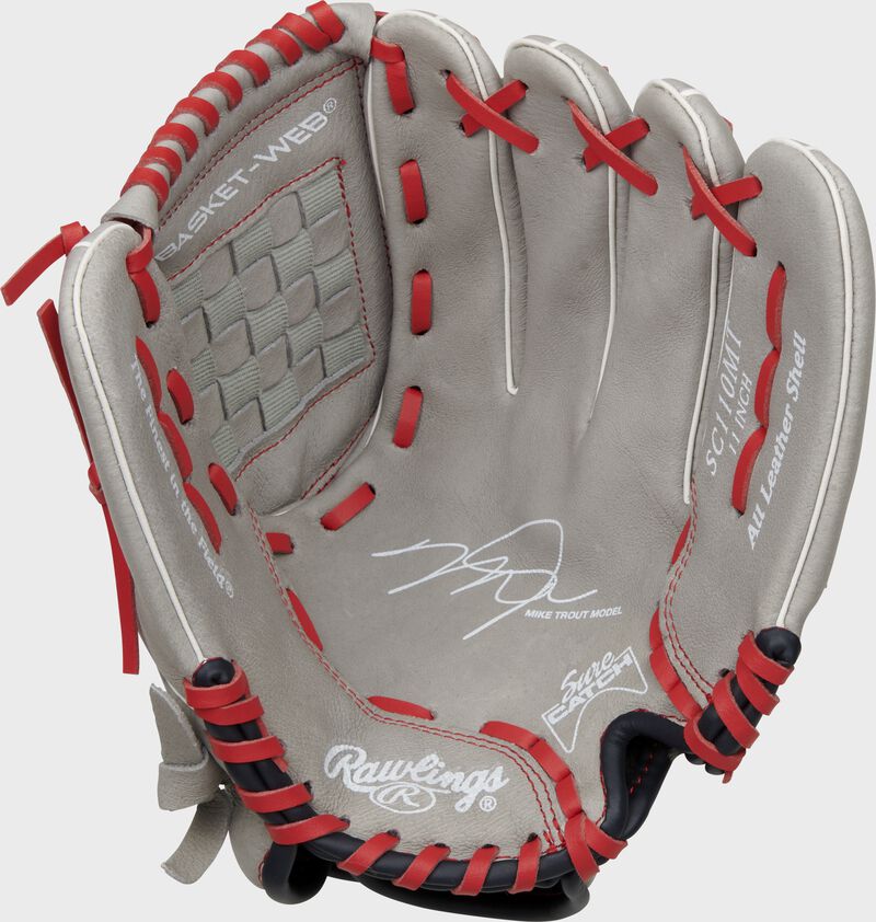 RAWLINGS SURE CATCH SERIES YOUTH  M. TROUT SIGNATURE 11-INCH
BASEBALL GLOVE - Throwing Hand:RHT