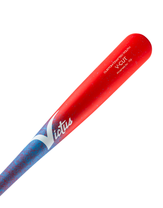 YOUTH PRO CUT BABY BLUE/RED SPEC FADE Baseball Bat