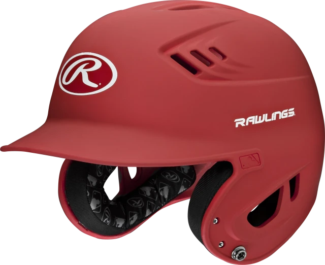 RAWLINGS R16 SENIOR MATTE 1-TONE BASEBALL HELMET - Color:SCARLET, Size:SENIOR