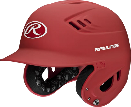 RAWLINGS R16 SENIOR MATTE 1-TONE BASEBALL HELMET - Color:SCARLET, Size:SENIOR