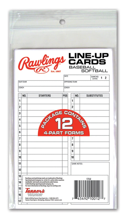 Rawlings Line-Up Cards (12 cards)