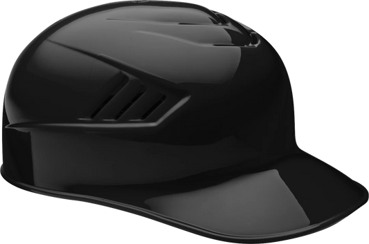 RAWLINGS COOLFLO ADULT GLOSS 1-TONE CATCHERS AND BASE COACH SKULL CAP HELMET - Color:BLACK, Size:L