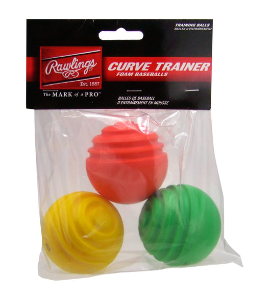 Balles d'entraînement courbes Rawlings (paquet de 3)