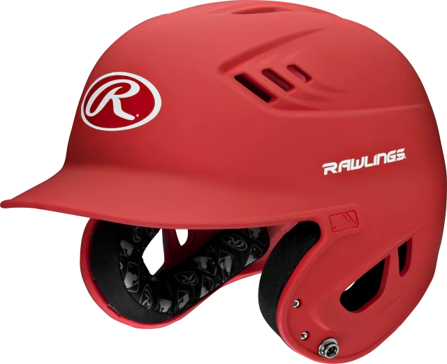 RAWLINGS R16 JUNIOR MATTE 1-TONE BASEBALL HELMET - Color:SCARLET, Size:JUNIOR