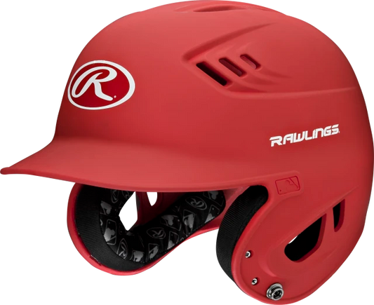 RAWLINGS R16 JUNIOR MATTE 1-TONE BASEBALL HELMET - Color:SCARLET, Size:JUNIOR